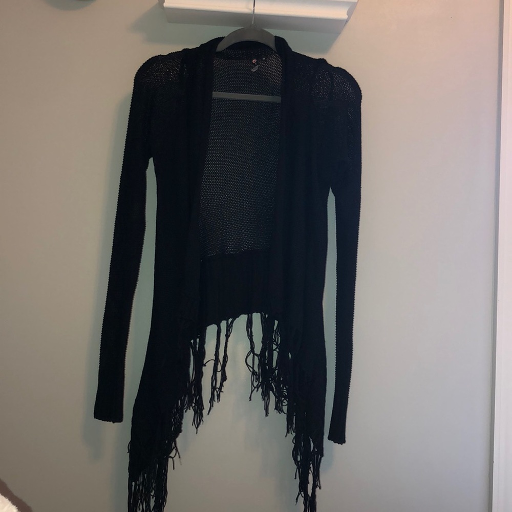 black mesh cardigan